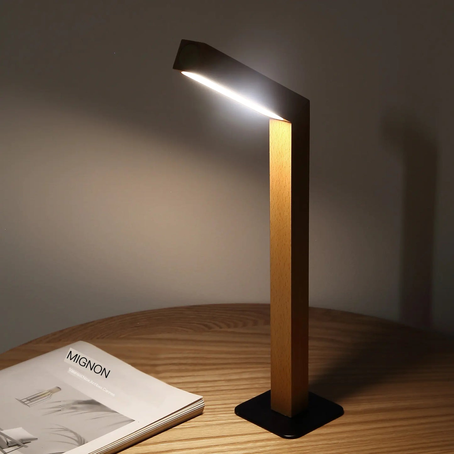 Sleek Wooden LED Night Lamp