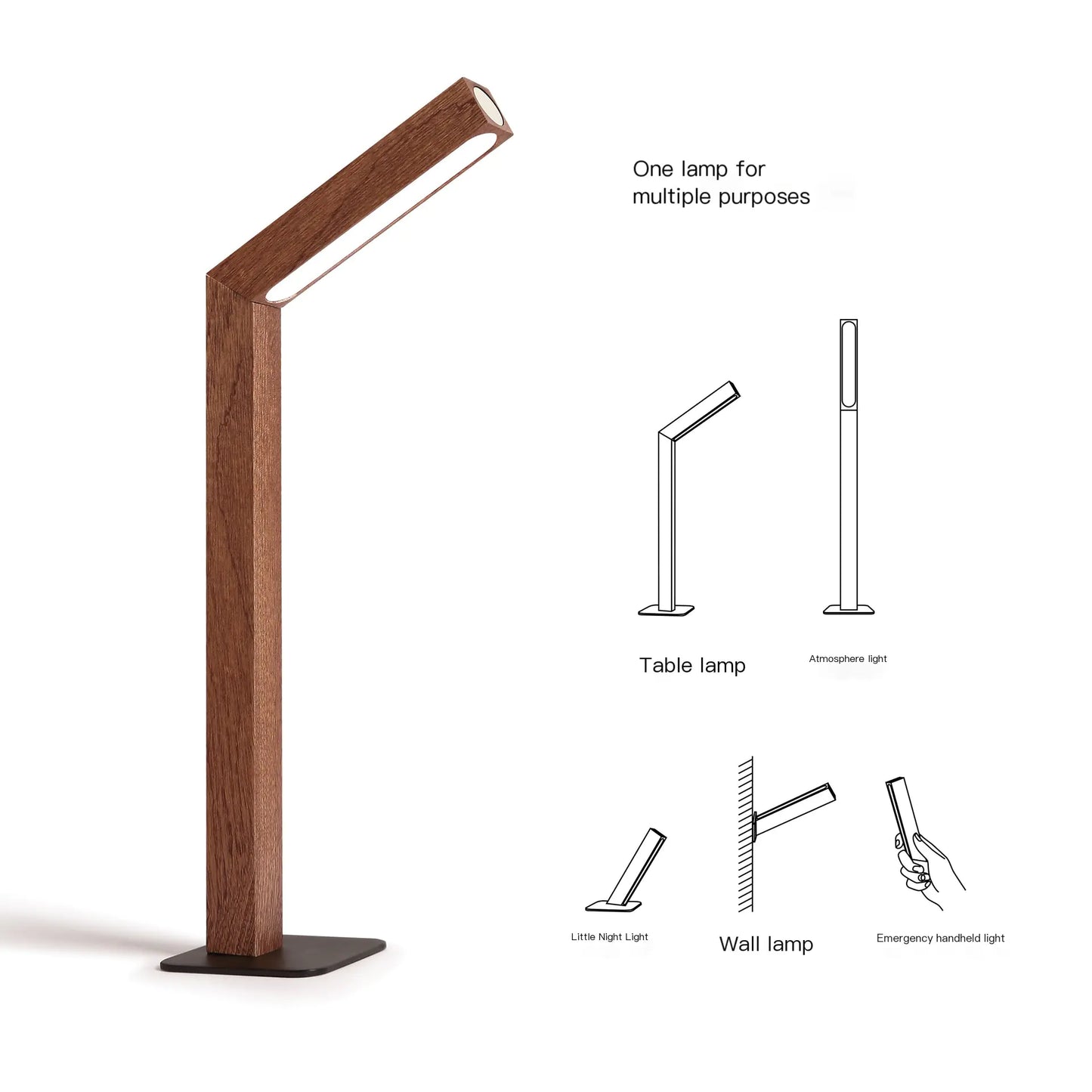Sleek Wooden LED Night Lamp