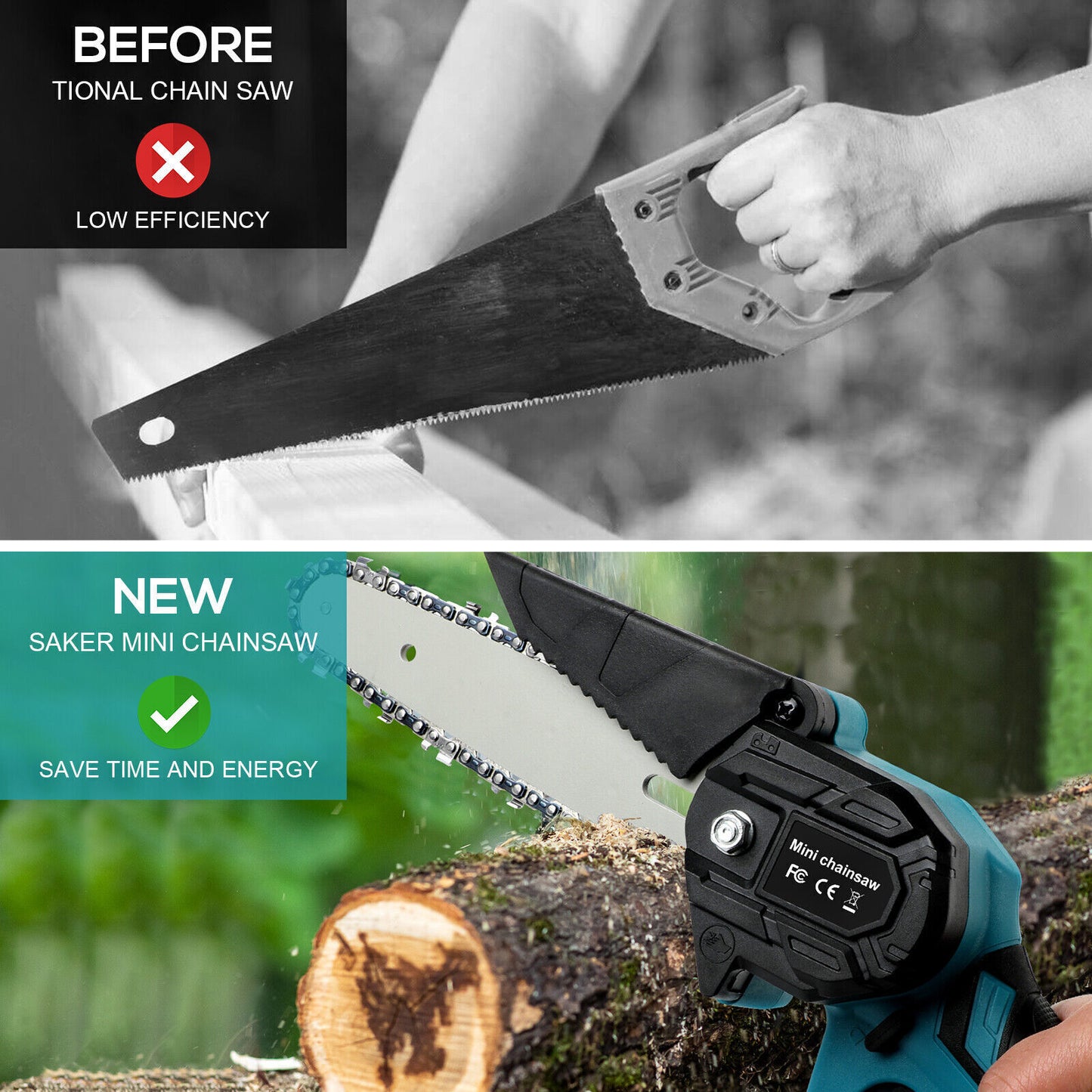 36V Cordless Mini Chainsaw – Powerful, Lightweight & Ready for Any Job
