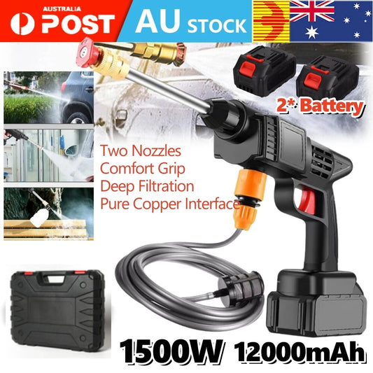 48V Cordless High-Pressure Washer Gun – Dual Battery Power Cleaner for Cars & More