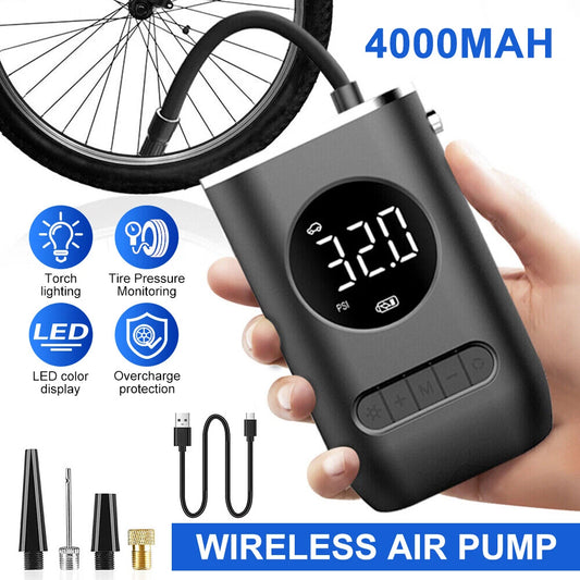 Cordless Car Tyre Inflator – USB Rechargeable Portable Air Pump