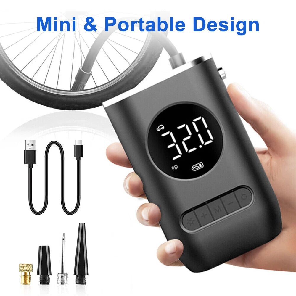 Cordless Car Tyre Inflator – USB Rechargeable Portable Air Pump