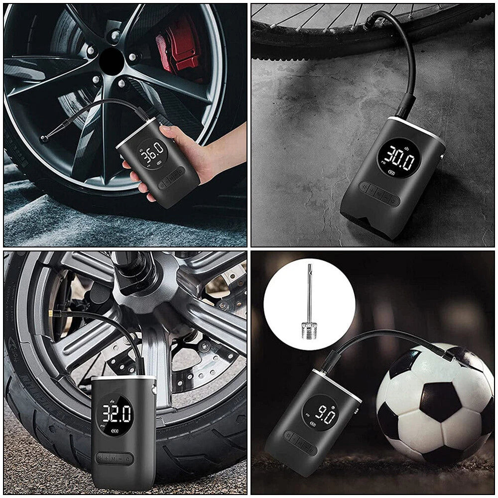Cordless Car Tyre Inflator – USB Rechargeable Portable Air Pump